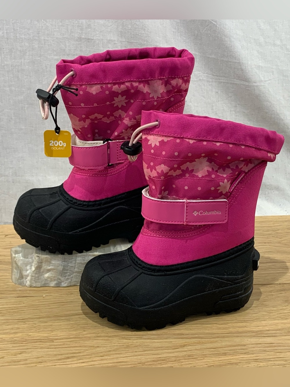Columbia Toddler Powderbug Plus II Print Pink Winter Snow Boots NWOB Size 10